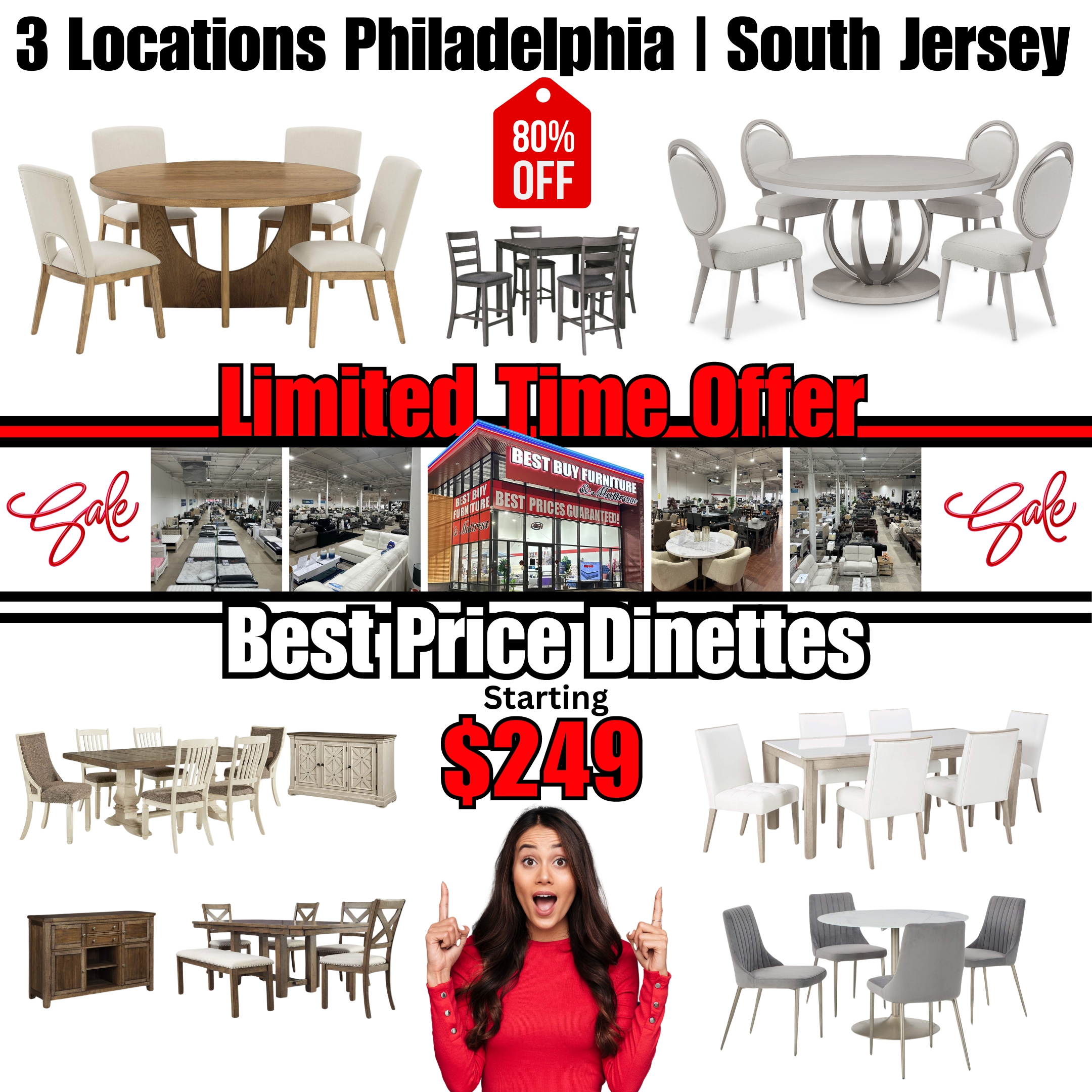 large selection of affordable dinettes
