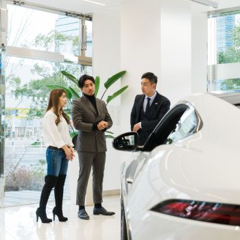 amazing used car in showroom