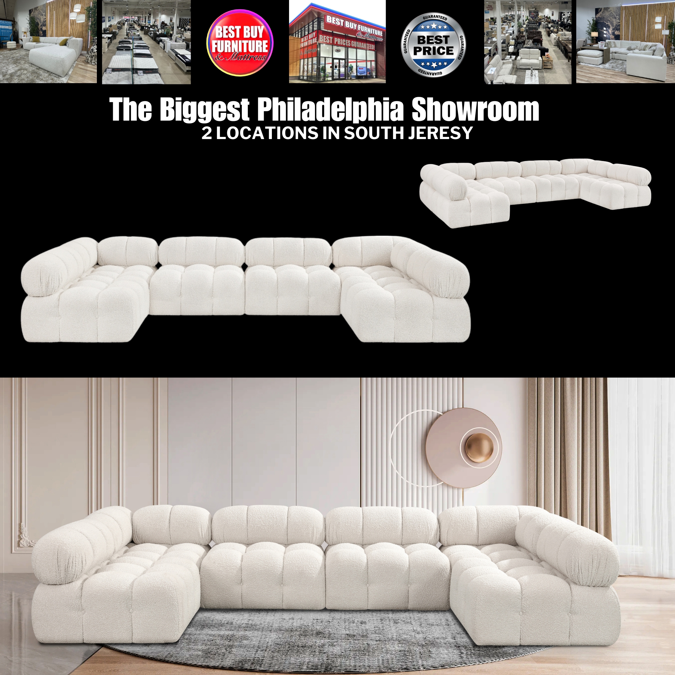 Stylish fabric sectional